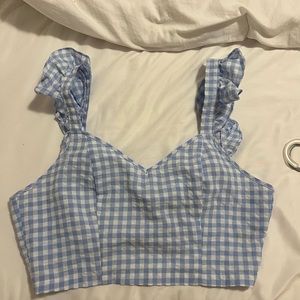 Cropped Plaid Tank Top